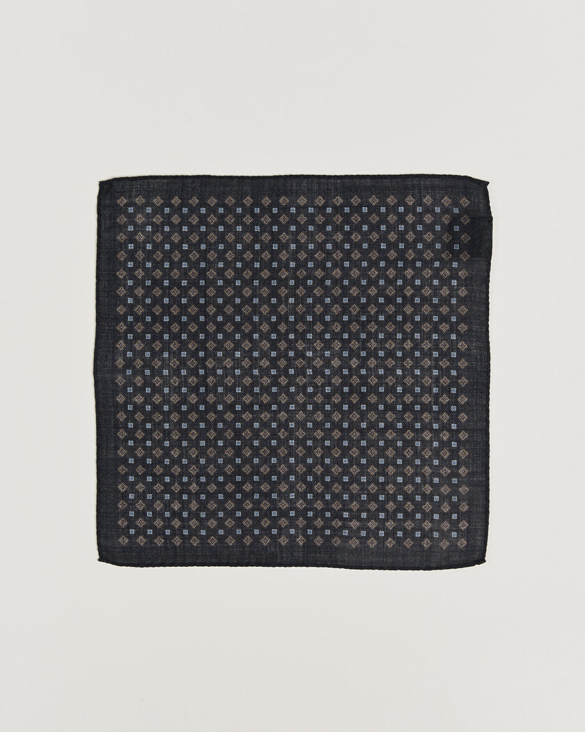 Amanda Christensen Wool Flower Pocket Square Navy – Blue
