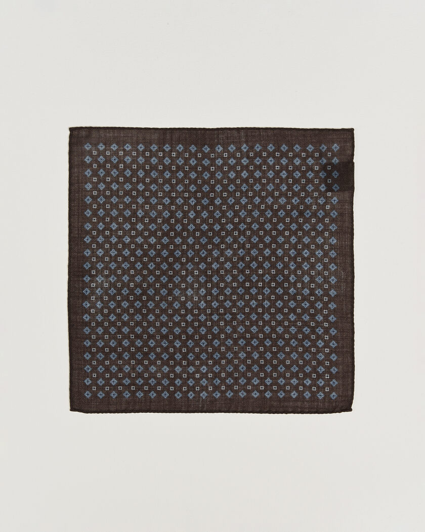 Amanda Christensen Wool Flower Pocket Square Brown – Brown