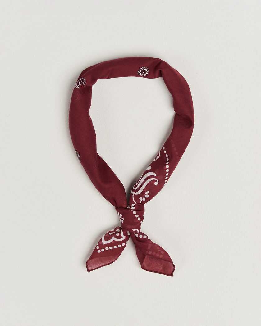 Amanda Christensen Cotton Voile Printed Flower Bandana Wine – Red