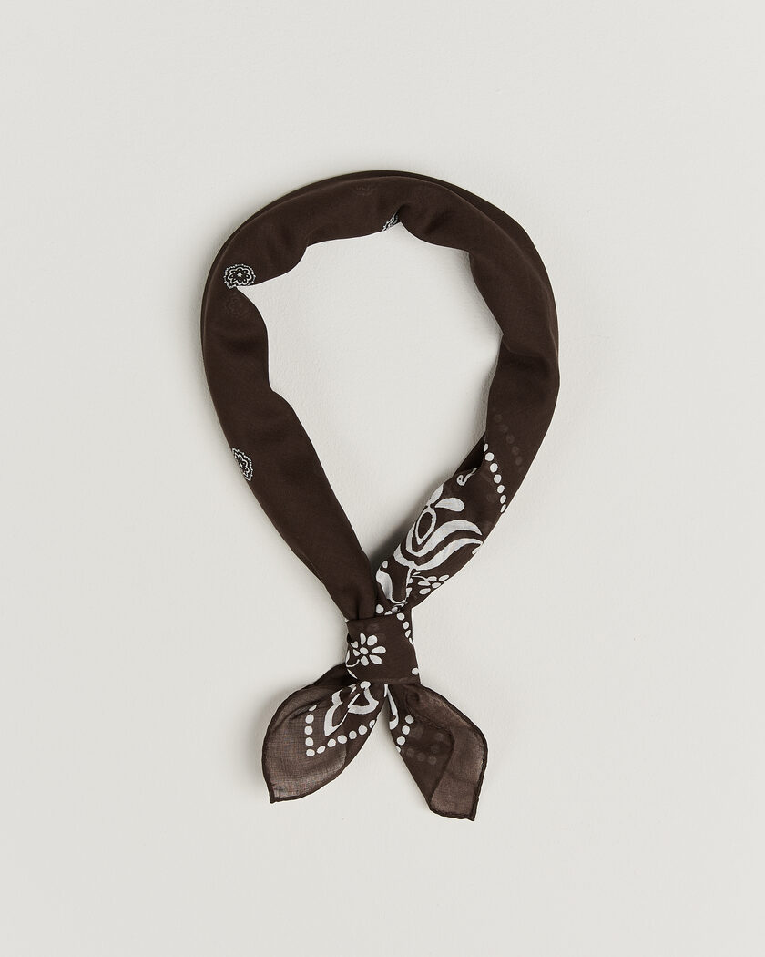 Amanda Christensen Cotton Voile Printed Flower Bandana Brown – Brown