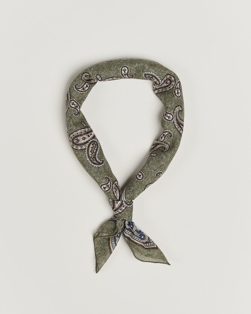 Amanda Christensen Cotton Voile Printed Paisley Bandana Green – Green
