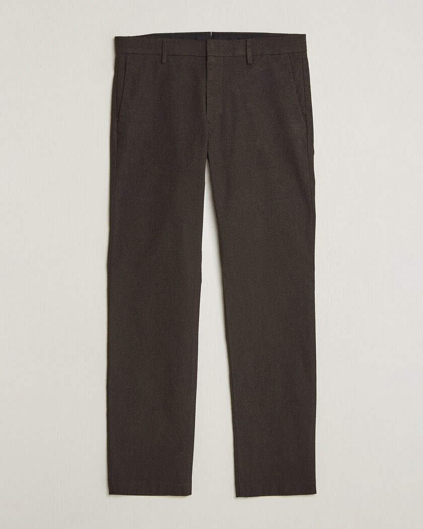 NN07 Theo Brushed Cotton Trousers Deep Truffle – Brown