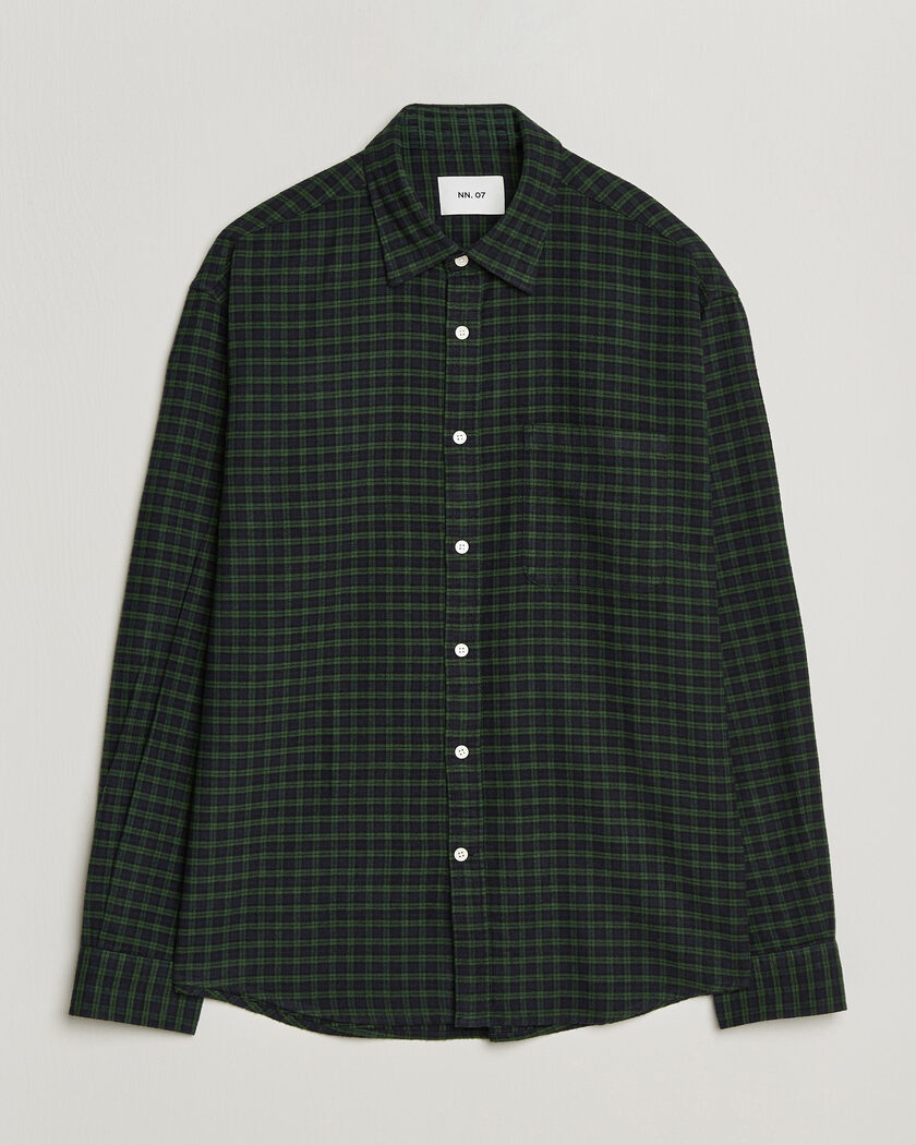 NN07 Deon Flannel Shirt Eden Check – Green