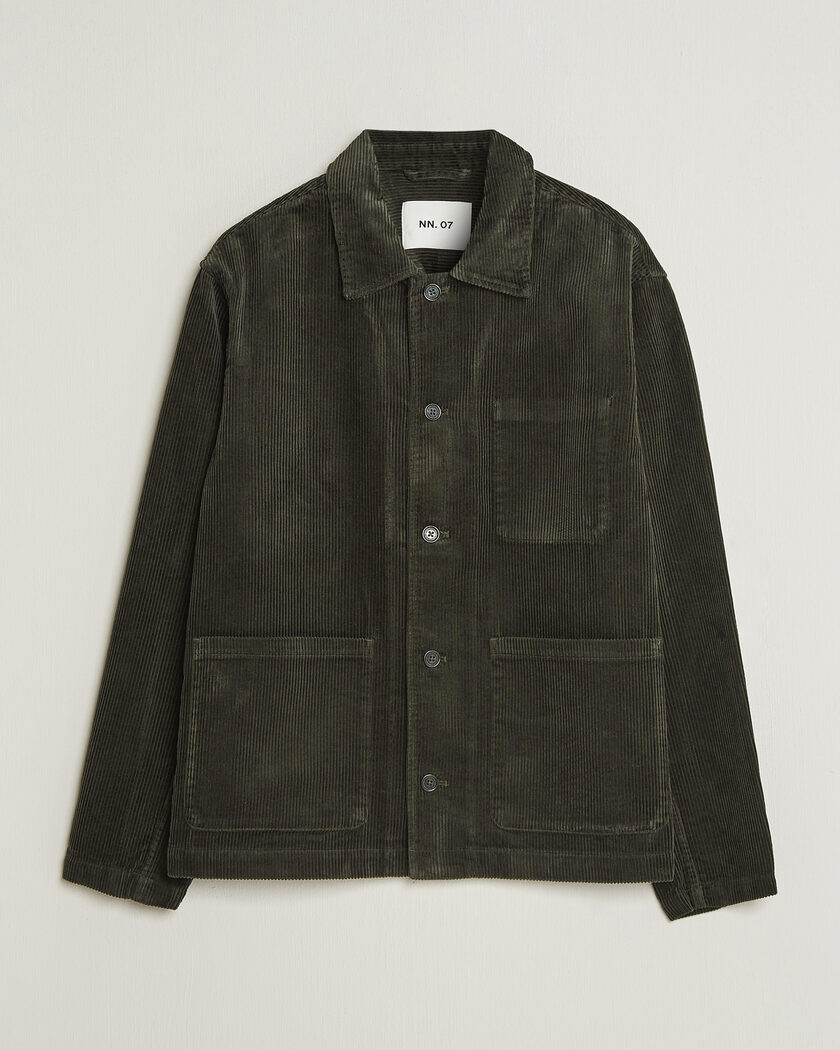  NN07 Morgan Corduroy Overshirt Dark Army – Green