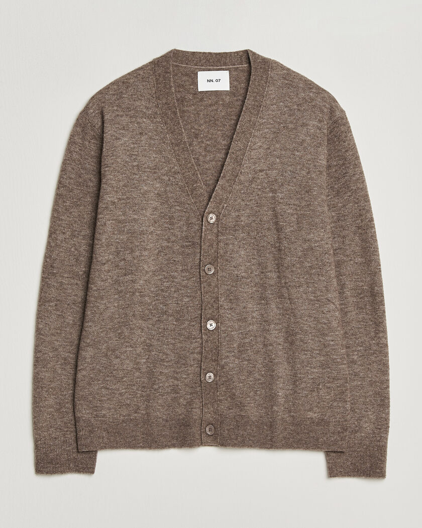 NN07 Gavin Brushed Wool Knitted Cardigan Desert Clay – Brown