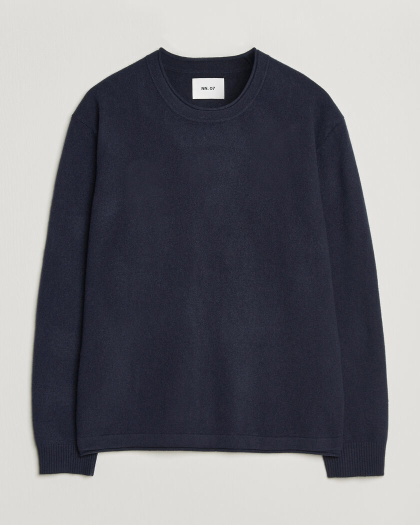 NN07 Sammy Wool Knitted Sweater Navy Melange – Blue