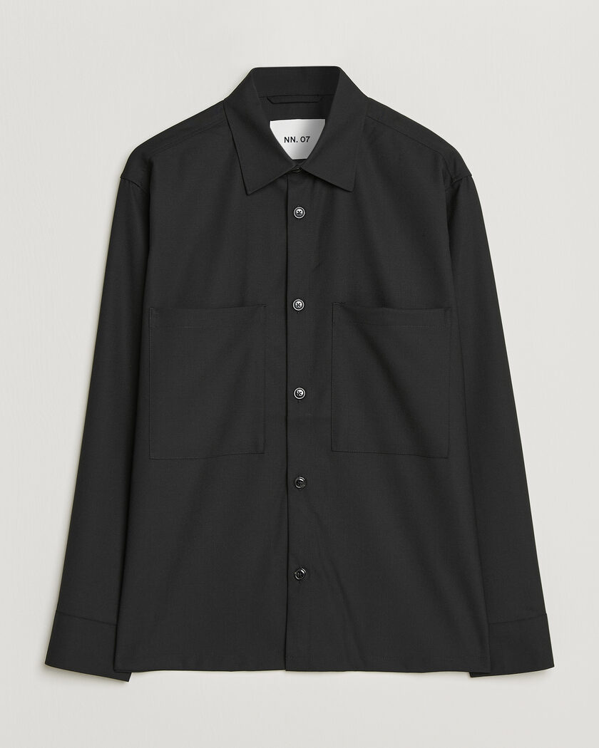 NN07 Freddy Wool Overshirt Black – Black