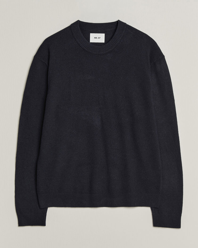 NN07 Raz Lambswool Knitted Sweater Deep Navy – Blue