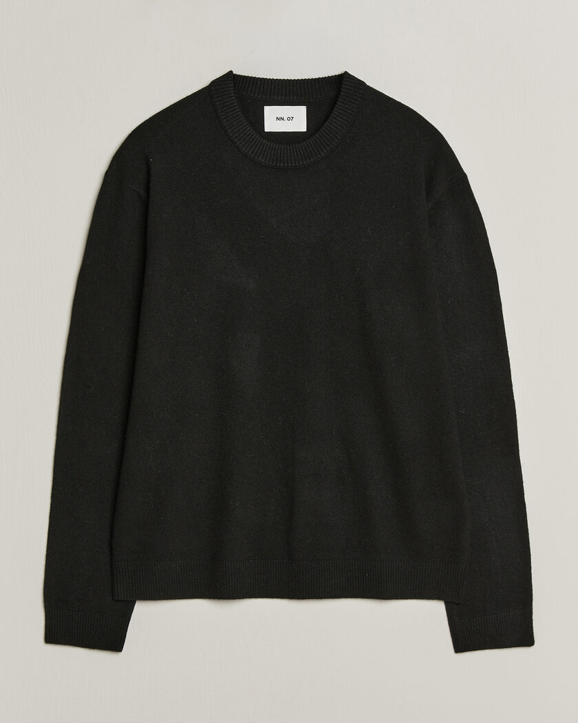 NN07 Raz Lambswool Knitted Sweater Black – Black