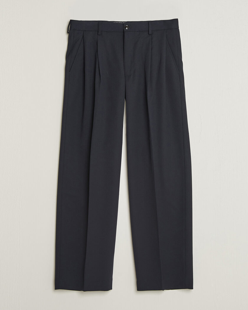 NN07 Justin Wool Pleated Suit Trousers Deep Navy – Blue