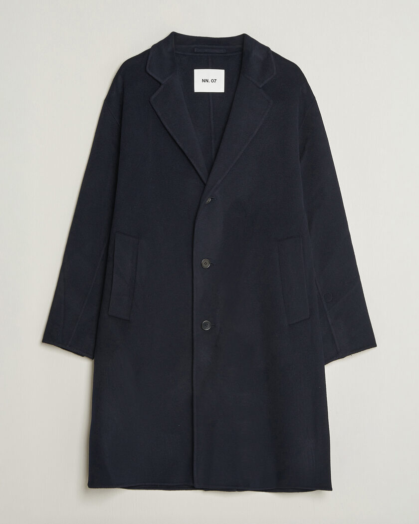 NN07 Kendrick Wool Coat Navy Blue – Blue