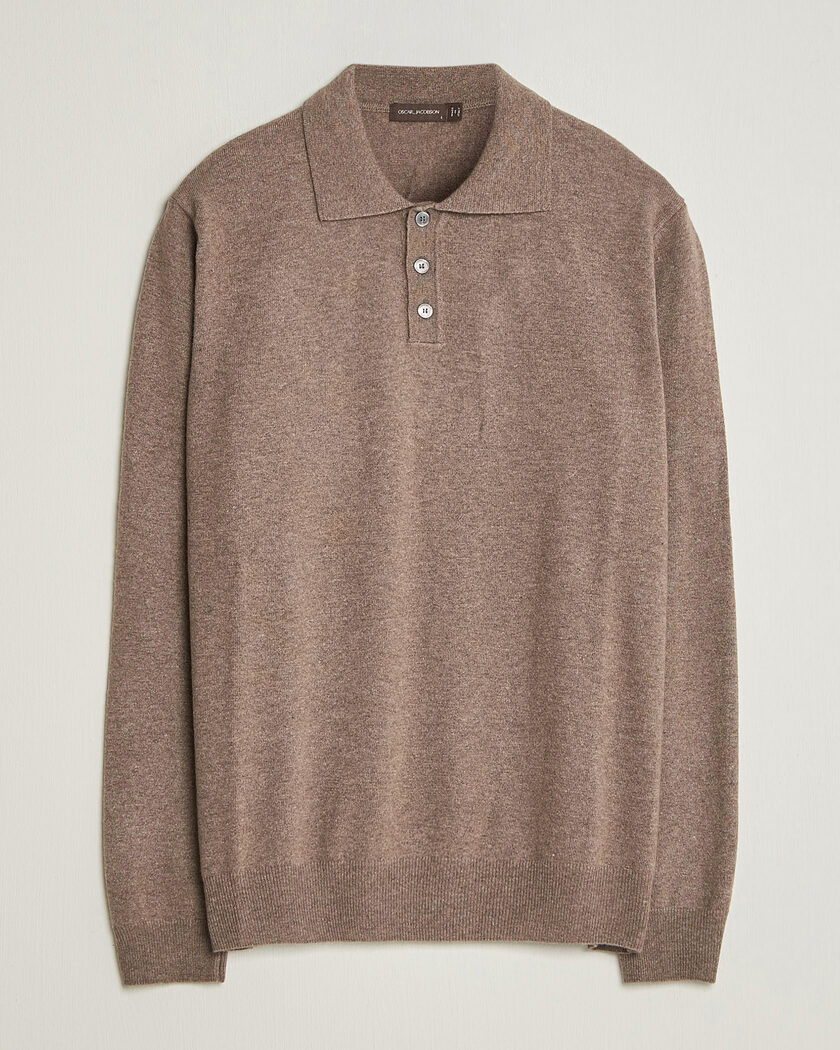 Oscar Jacobson Pepe Wool/Cashmere Polo Light Brown – Brown