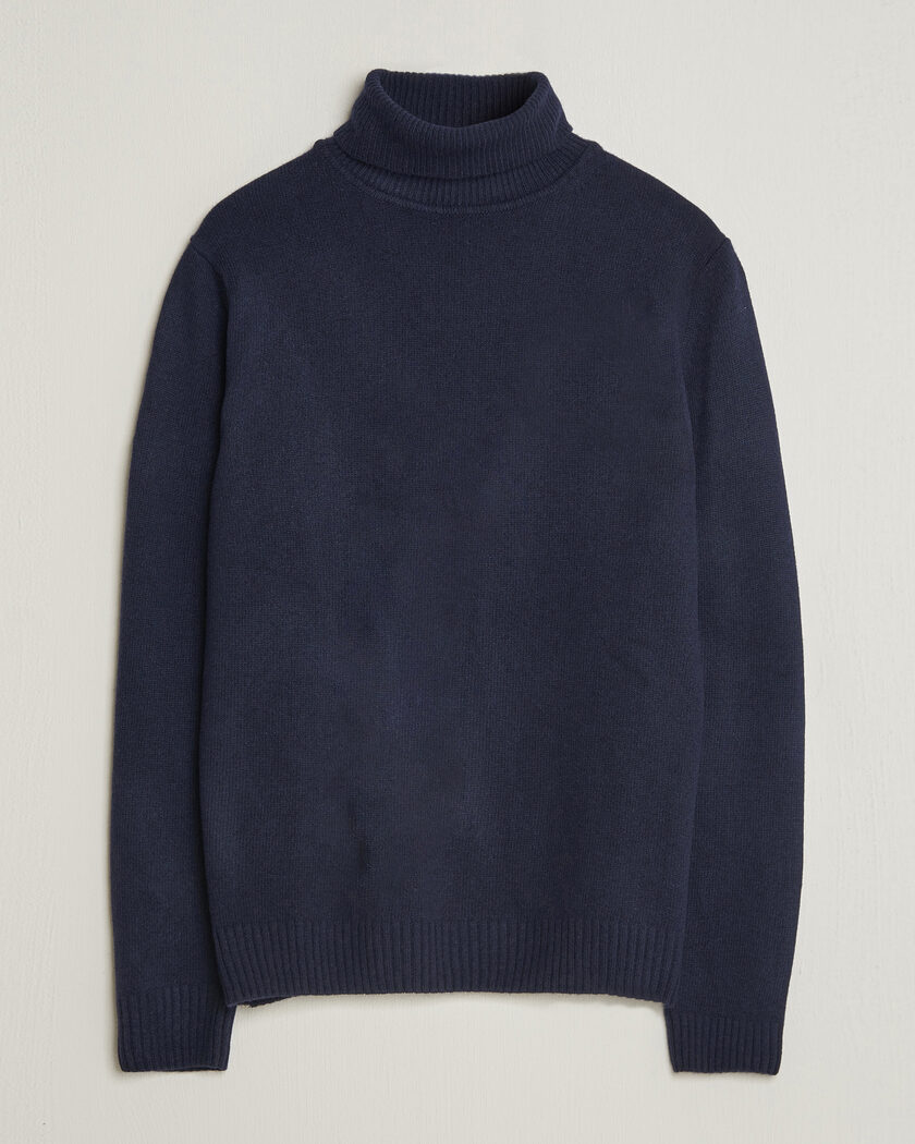 Stenströms Brushed Merino Rollneck Navy – Blue