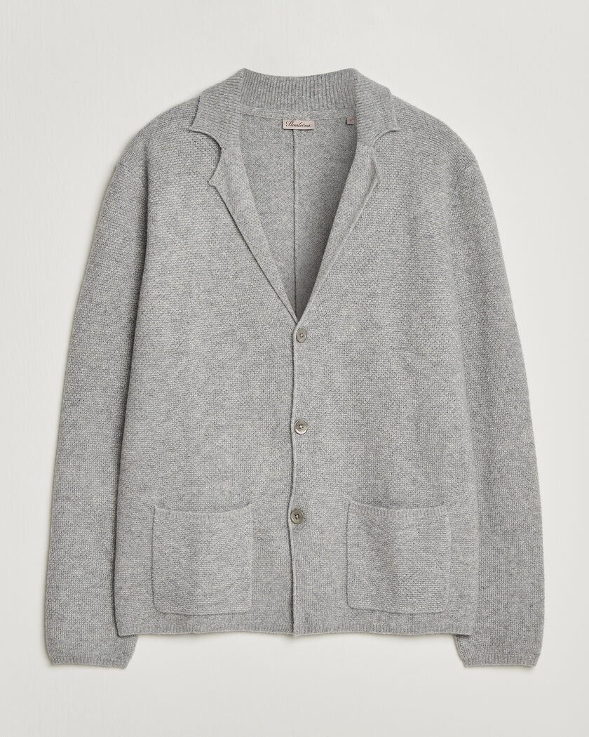 Stenströms Knitted Yak/Merino Cardigan Blazer Grey – Grey