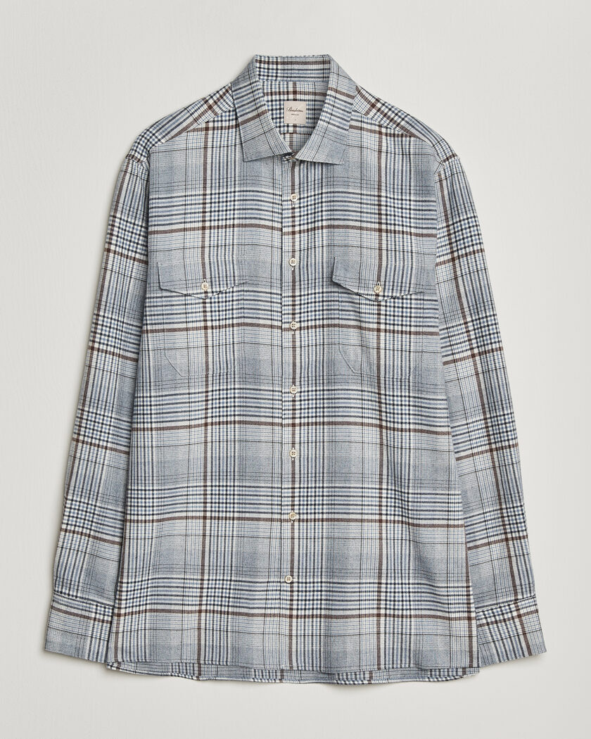 Stenströms Regular Fit Front Pocket Flannel Shirt Blue – Blue