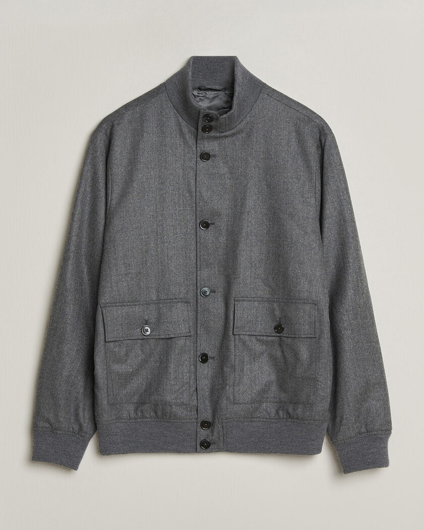 Stenströms Flannel Bomber Jacket Grey – Grey