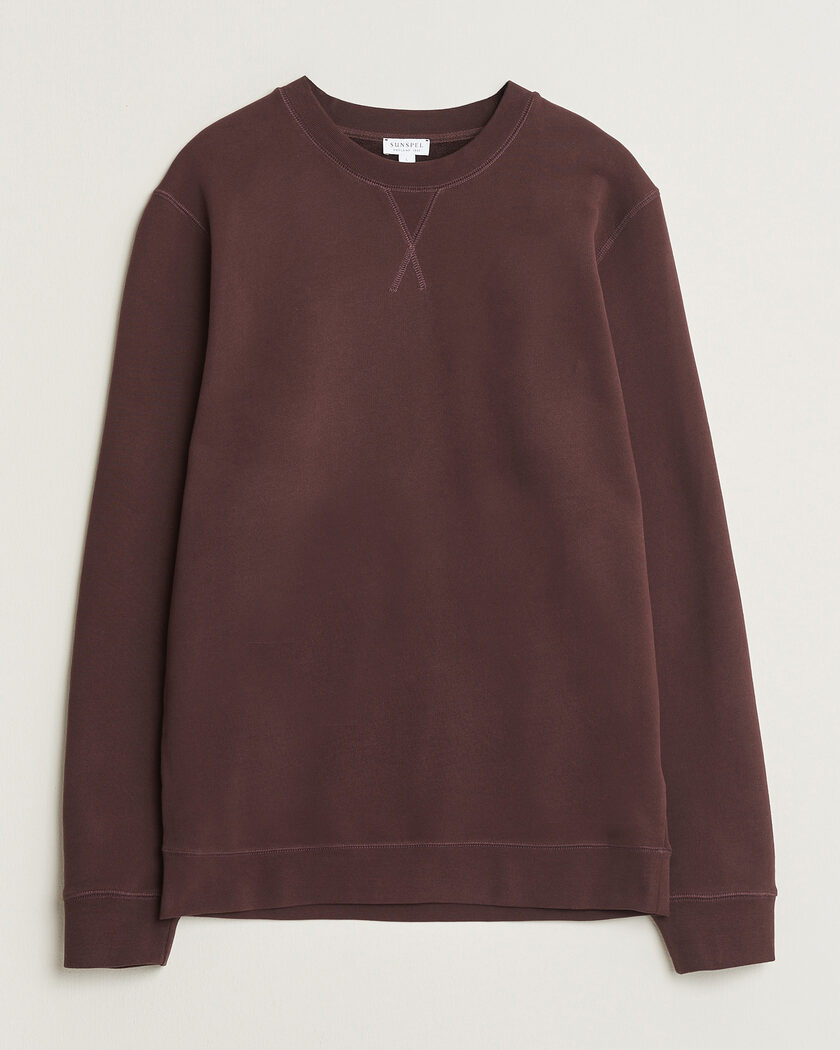 Sunspel Loopback Sweatshirt Dark Brown – Brown