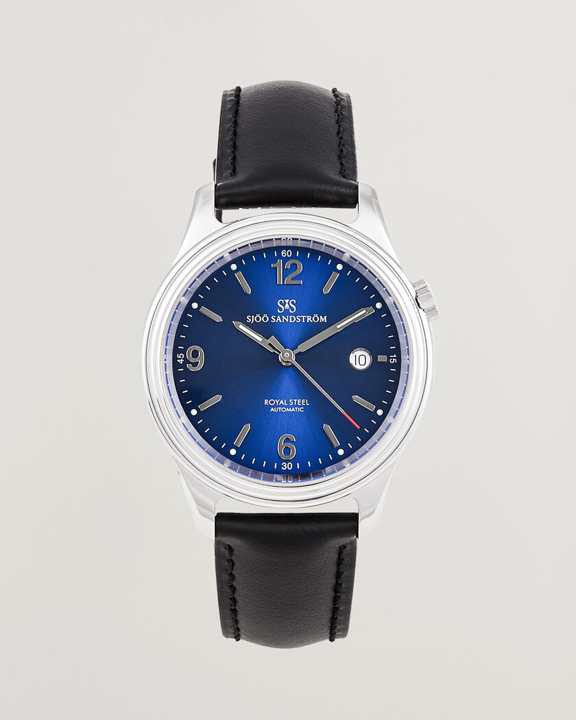 Sjöö Sandström Royal Steel 41mm Black Calf Blue Dial – Blue
