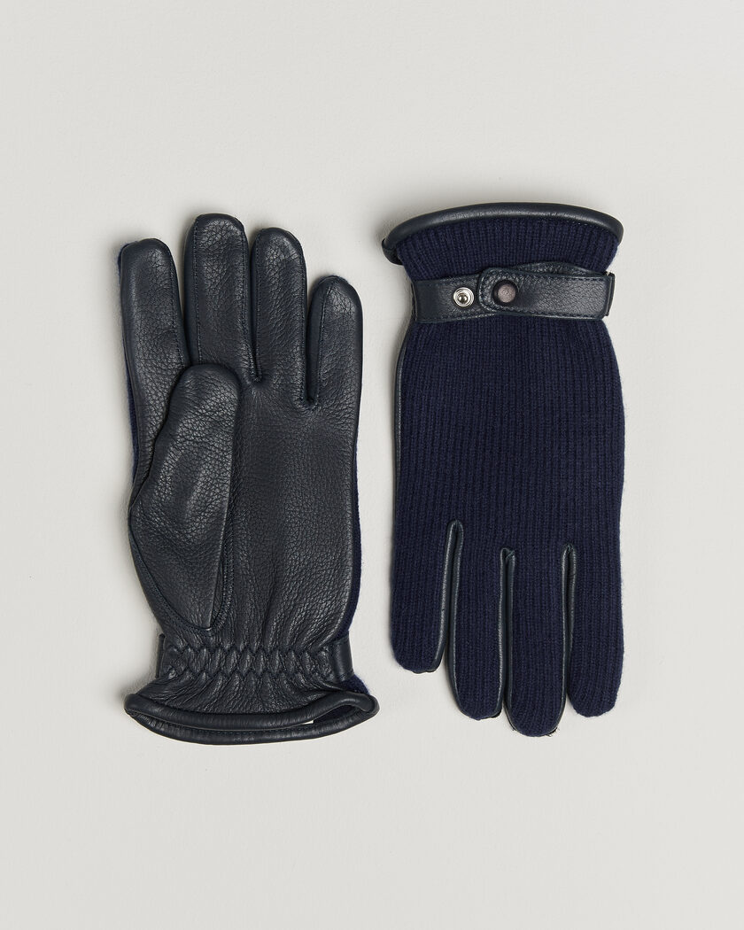 Hestra Christopher Cashmere/Elkskin Glove  Navy – Blue