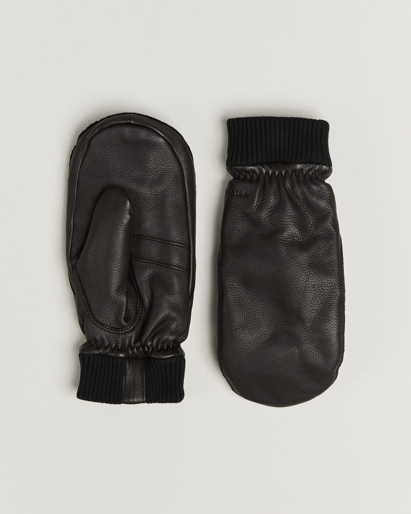 Hestra Tore Deerskin Primaloft Lined Mitt Black – Black