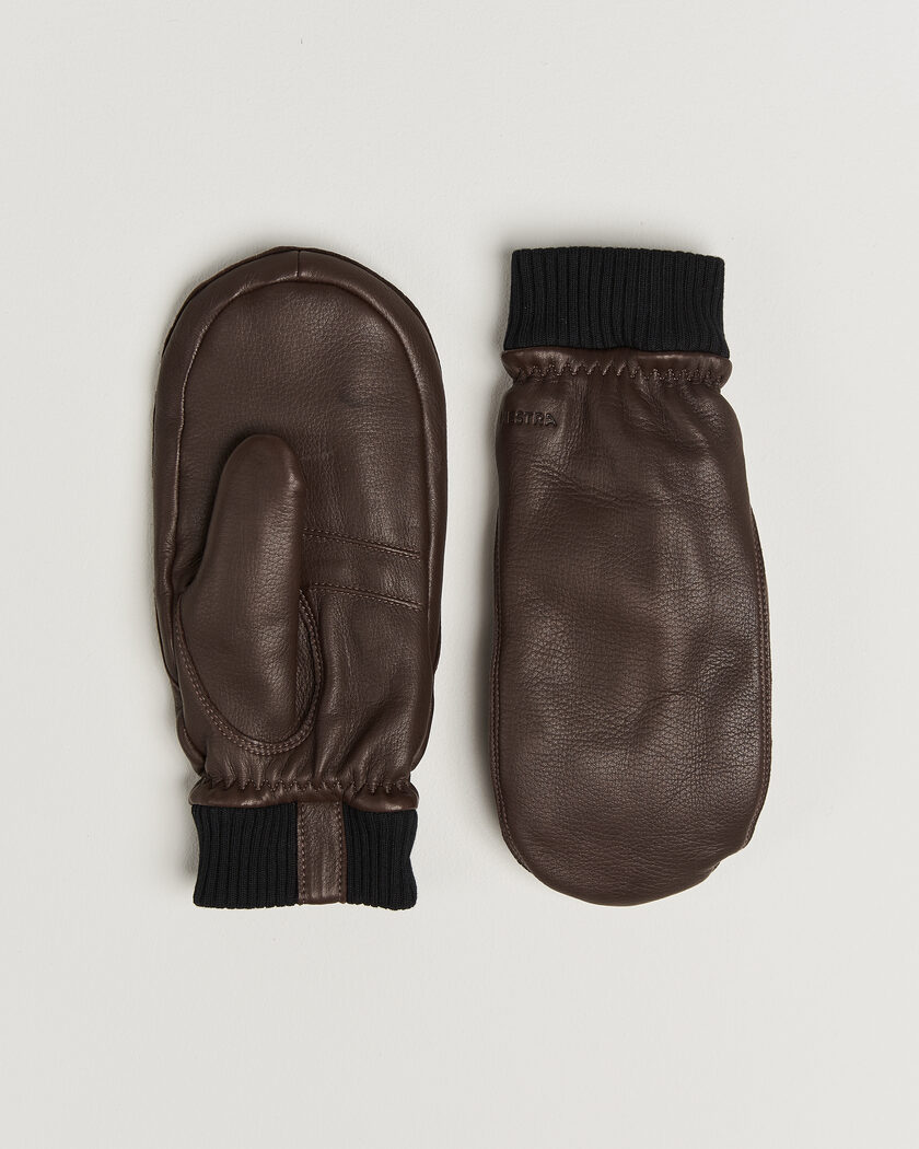 Hestra Tore Deerskin Primaloft Lined Mitt Chocolate – Brown