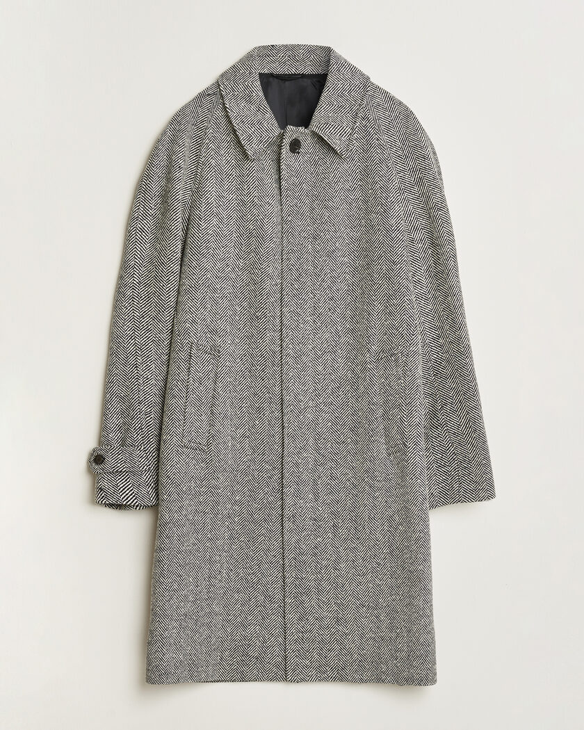 Auralee Wool Tweed Chesterfield Coat Khaki at CareOfCarl.com