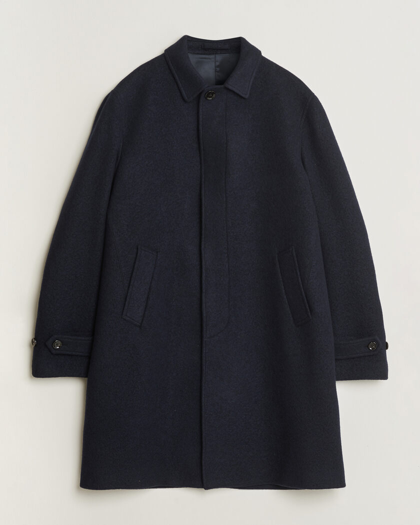 Lardini Wool/Cashmere Boucle Car Coat Navy – Blue