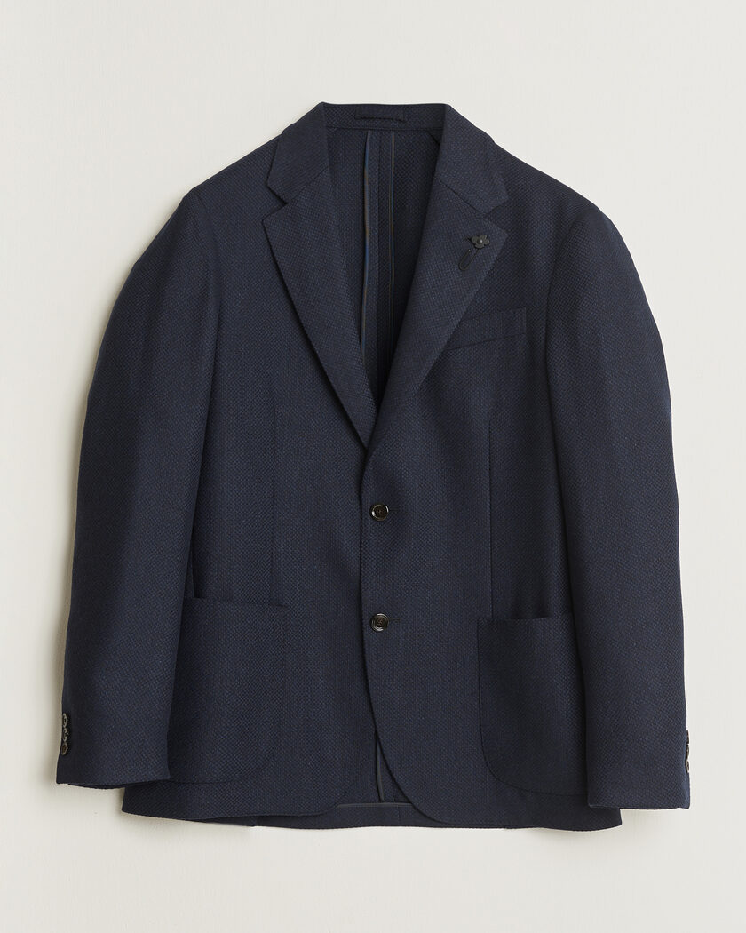 Lardini Wool/Cashmere Blazer Navy – Blue