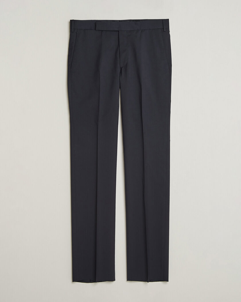 Lardini Straight Fit Wool Trousers Navy – Blue