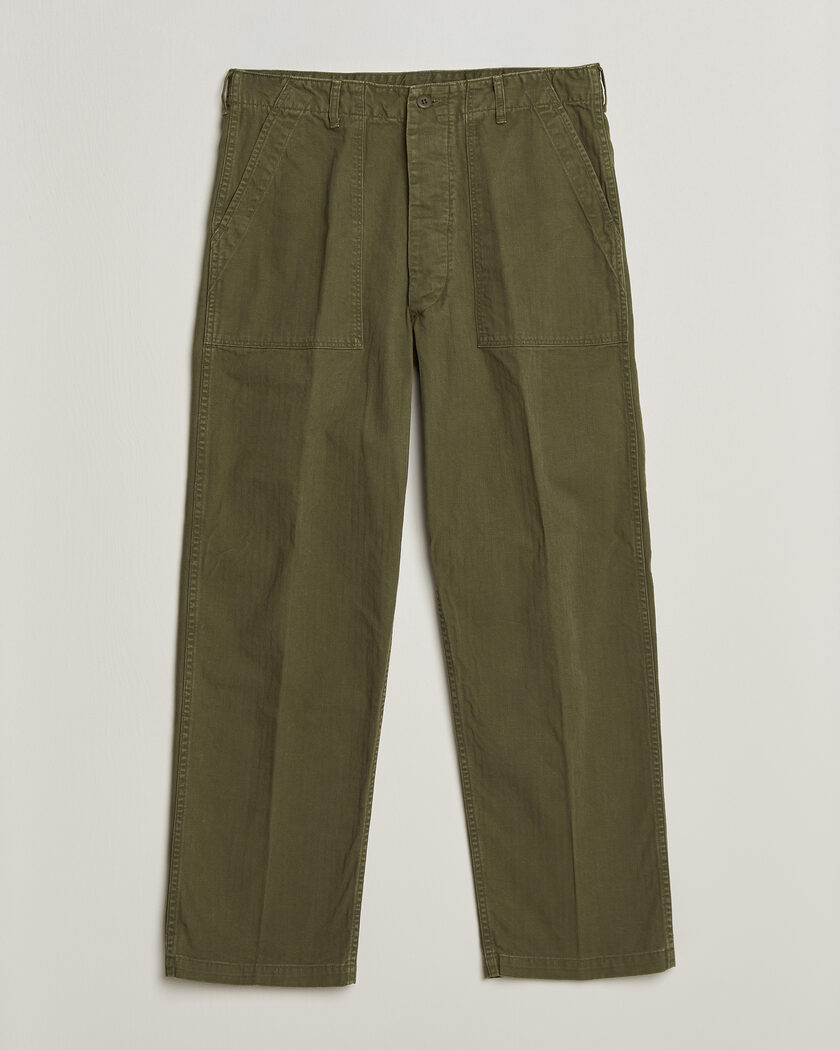 orSlow Vintage Fit Herringbone Fatigue Pants Army Green – Green