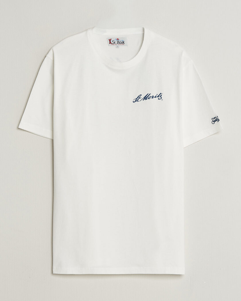 MC2 Saint Barth Back Printed Cotton T-Shirt St Moritz Racing – White