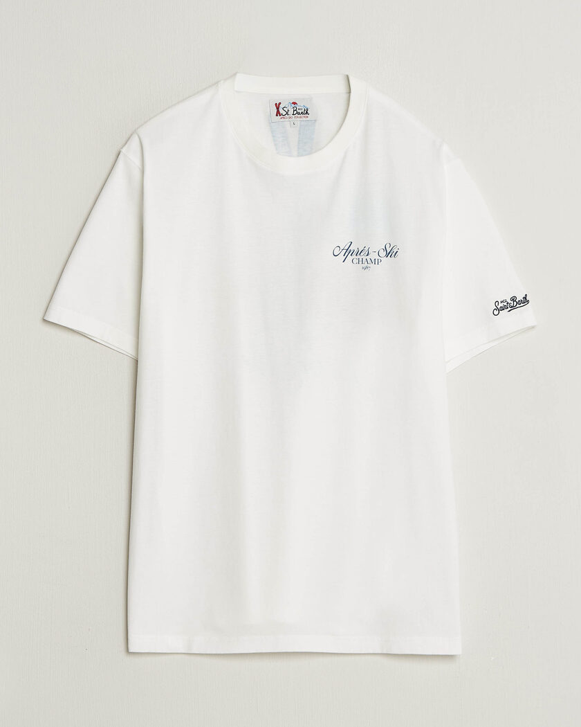 MC2 Saint Barth Back Printed Cotton T-Shirt Ski Post Race – White