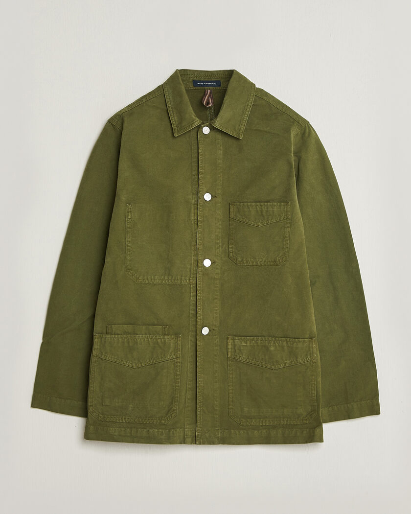 Drake's Duck Cotton Canvas Chore Jacket Olive – Green