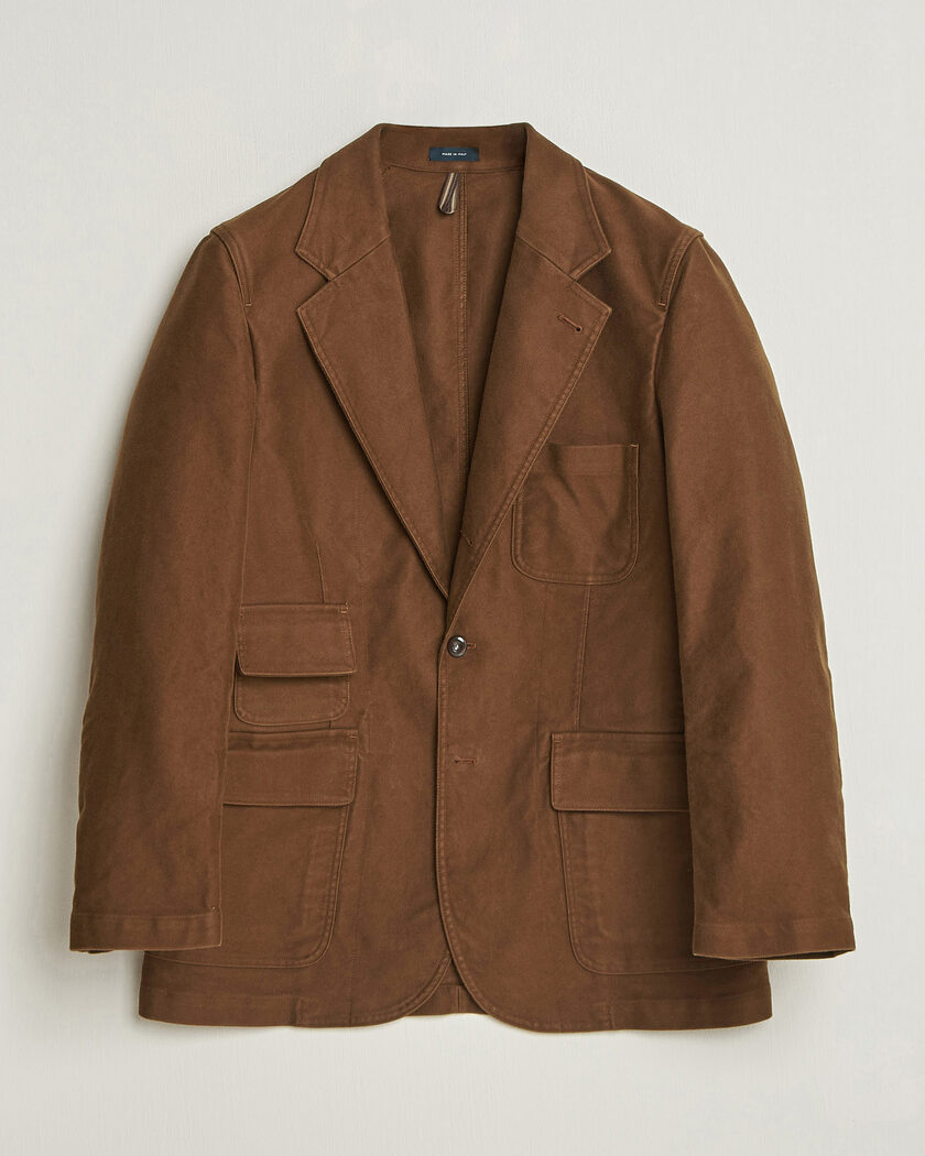 Drake's MKIV Japanese Moleskin Games Blazer Brown – Brown
