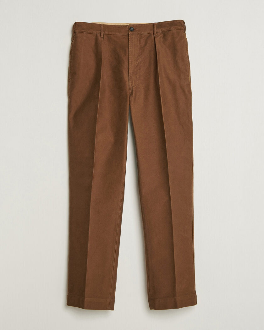Drake's MKIV Japanese Moleskin Games Trousers Brown – Brown
