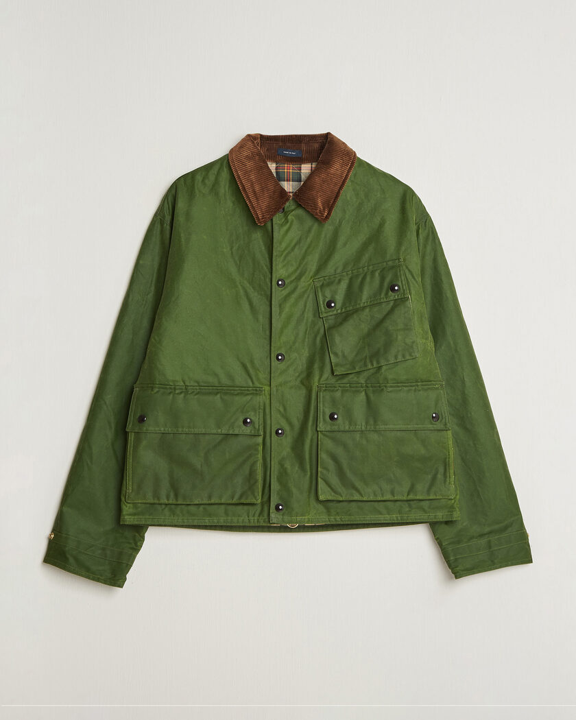 Drake's Waxed Wader Jacket Lemongrass – Green