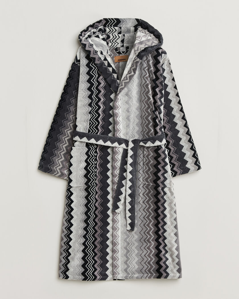 Missoni Home Giacomo Hooded Bathrobe Multi Black – Black