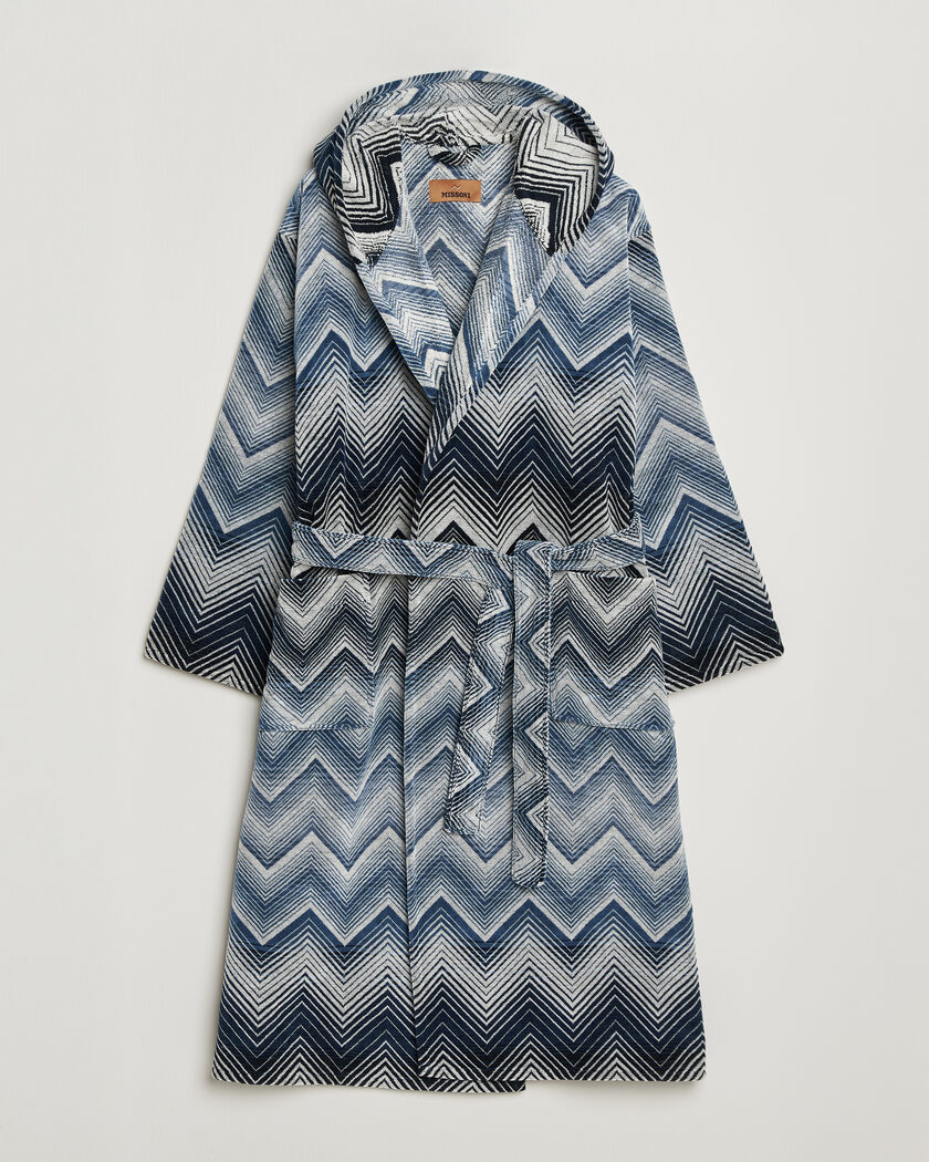 Missoni Home Marea Hooded Bathrobe Multi Blue – Blue