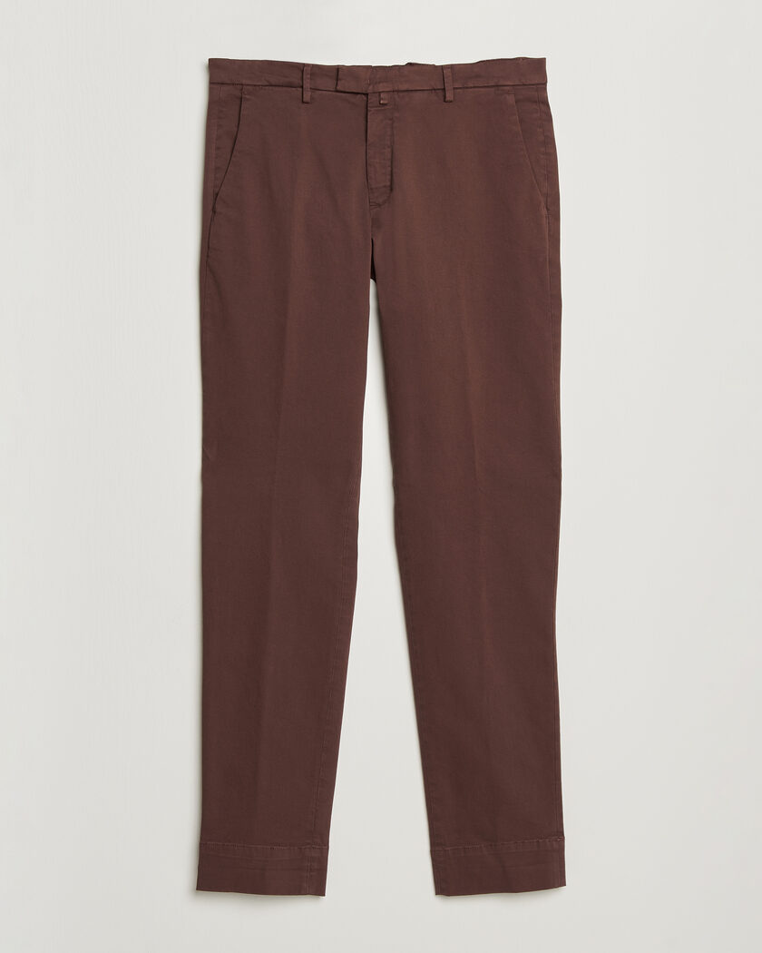 Briglia 1949 Slim Fit Cotton Stretch Trousers Burgundy – Red