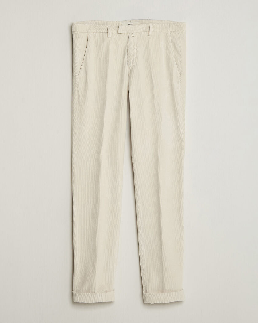 Briglia 1949 Slim Fit Corduroy Trousers Off White – White