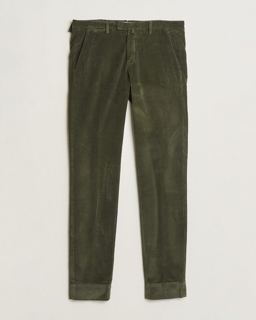 Briglia 1949 Slim Fit Corduroy Trousers Dark Green – Green
