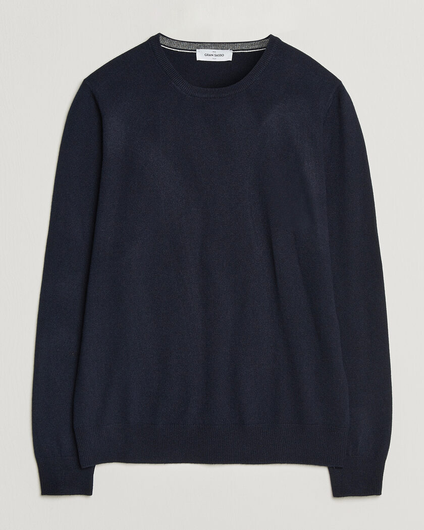 Gran Sasso Wool/Cashmere Crew Neck Navy – Blue