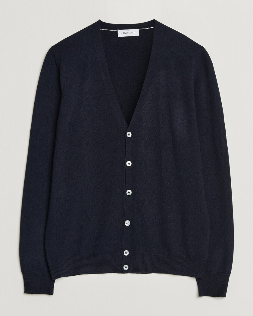 Gran Sasso Wool/Cashmere Cardigan Navy – Blue