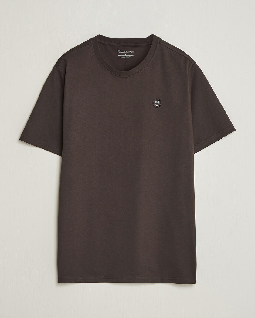 Brunello Cucinelli Double Collar Linen T-Shirt Brown at CareOfCarl.com