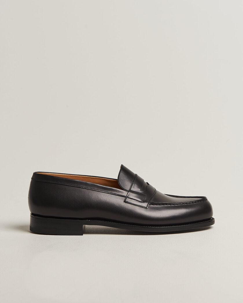 J.M. Weston 180 Penny Loafer Black Calf – Black