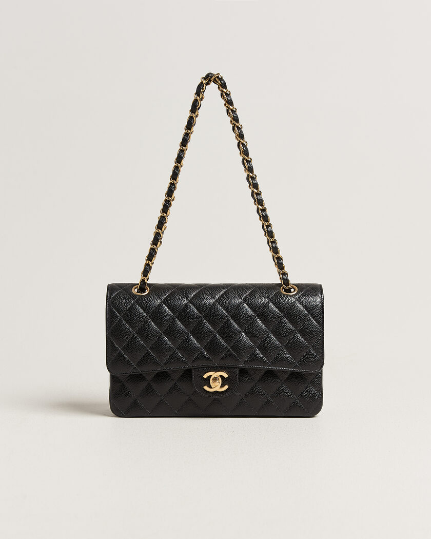 Chanel Pre-Owned Classic Medium Double Flap Bag Caviar Black – Black