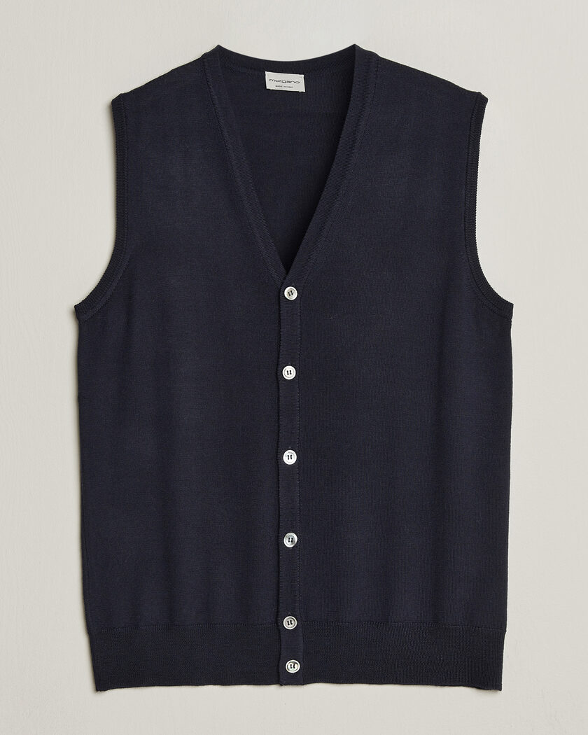 Auralee Rib Knit Vest Ivory at CareOfCarl.com