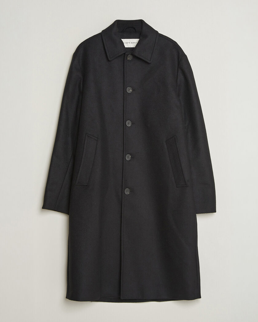 A Day's March Shamrock Wool Car Coat Black – Black