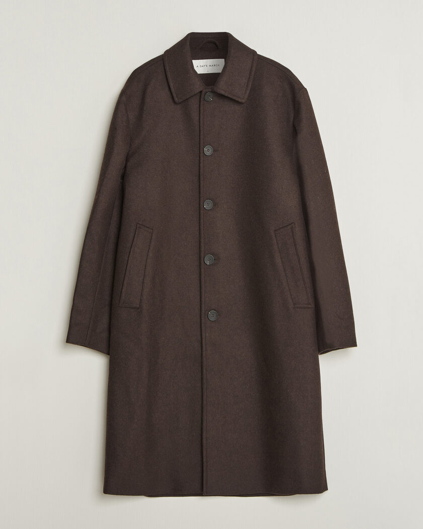 A Day's March Shamrock Wool Car Coat Dark Brown – Brown