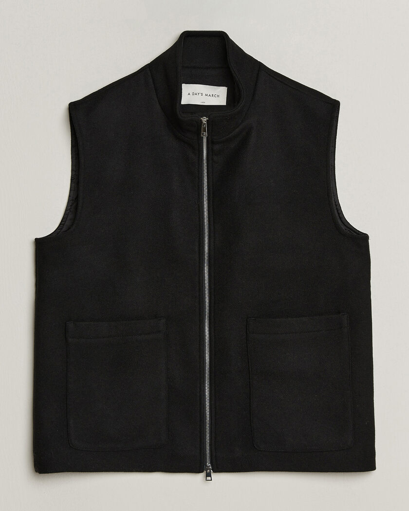 A Day's March Canora Lined Wool Vest Black – Black